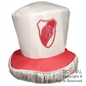 SOMBRERO GALERA FUTBOL RIVER ESCUDO CON FLECOS x 1
